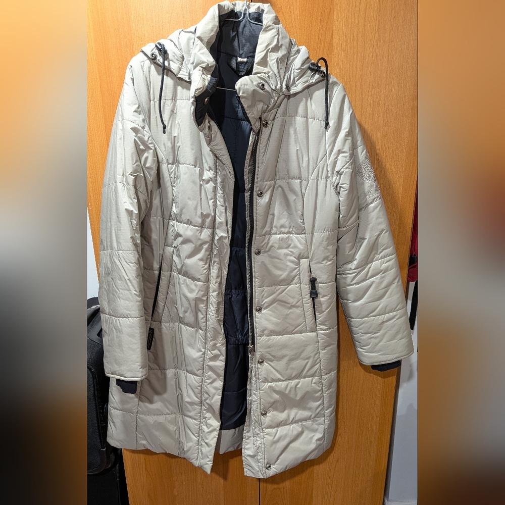 Men's Beige Hooded Puffer Jacket